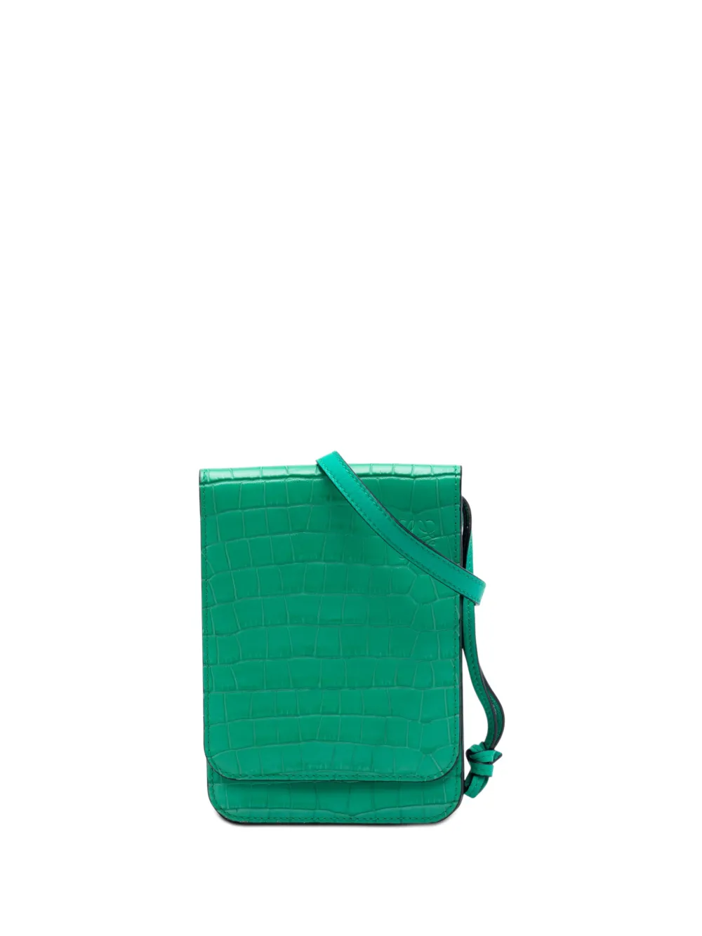Loewe Pre-Owned Borsa a tracolla Anagram Gusset Flat con effetto coccodrillo 2019 - Verde