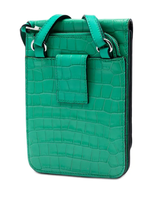Loewe Pre-Owned 2019 クロコエンボス レザー アナグラム ガセット 