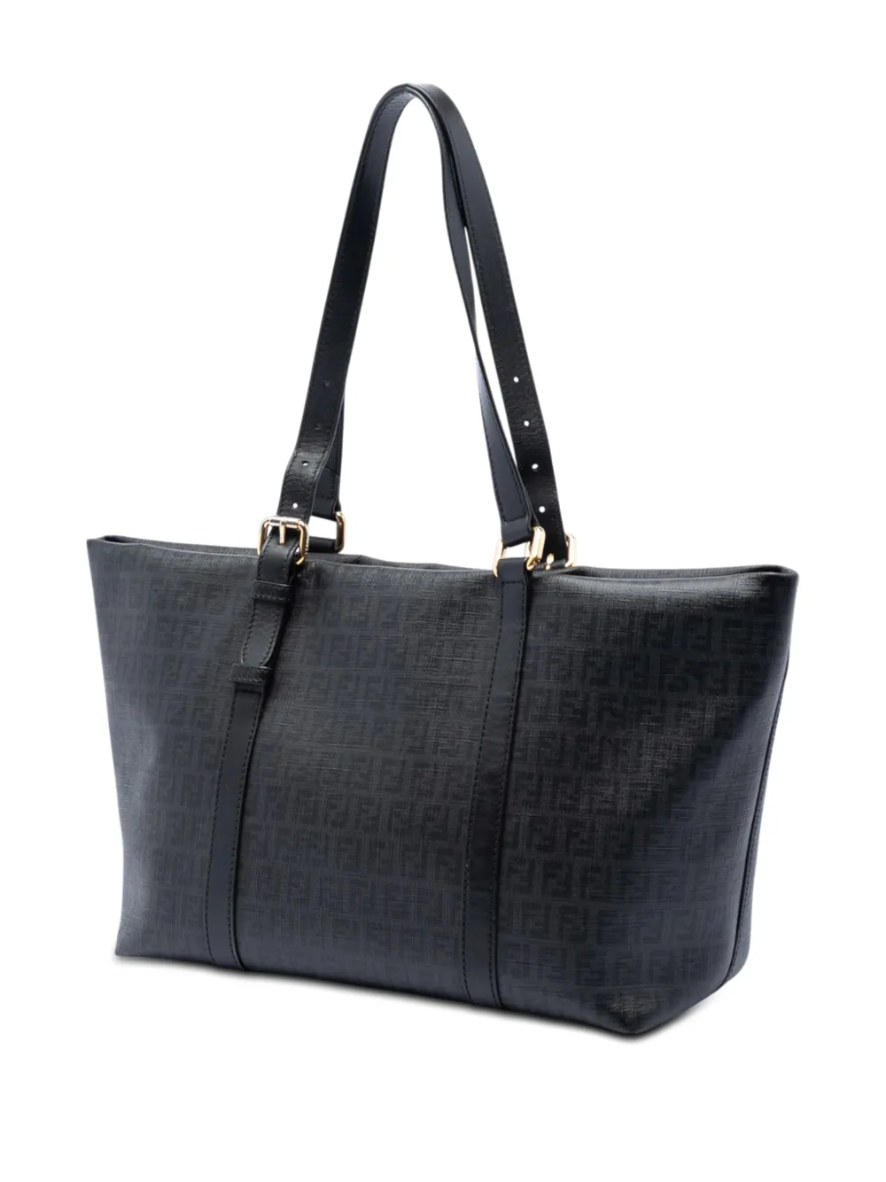 Fendi Pre-owned 2000-2026 Zucchino Coated Canvas Superstar Tote Bag in Grey, view 3