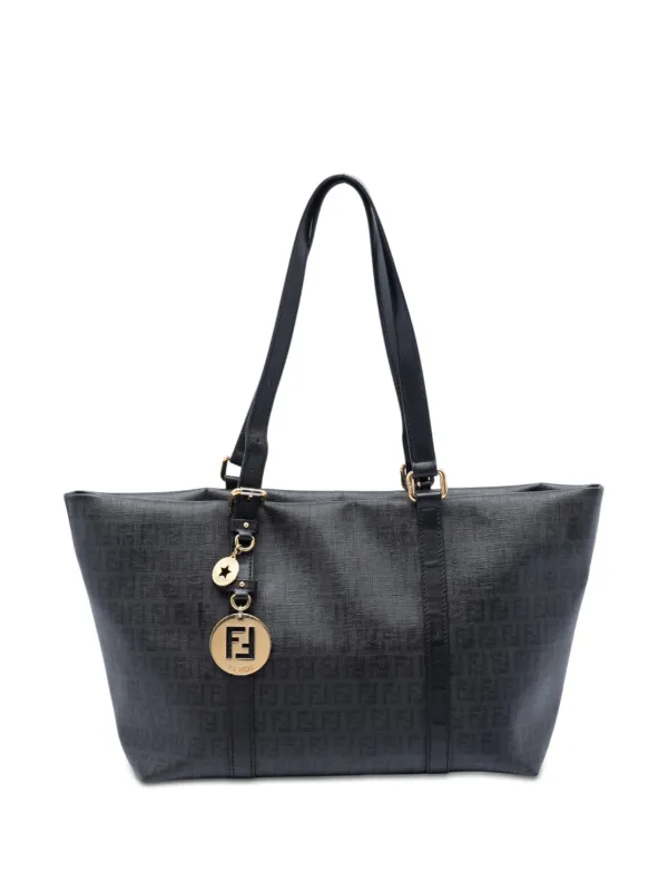 Fendi Pre-owned 2000-2026 Zucchino Coated Canvas Superstar Tote Bag in Grey