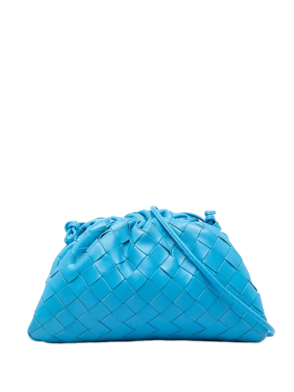 Bottega Veneta Pre-Owned Borsa a tracolla The Mini Pouch in nappa con design Intrecciato 2012-2026 - Blu