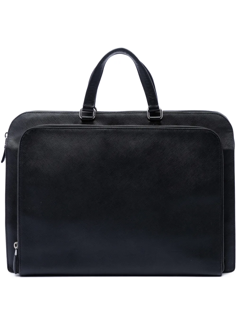Prada Pre-Owned Portadocumenti Travel in pelle Saffiano con tasca frontale 2013-2026 - Nero
