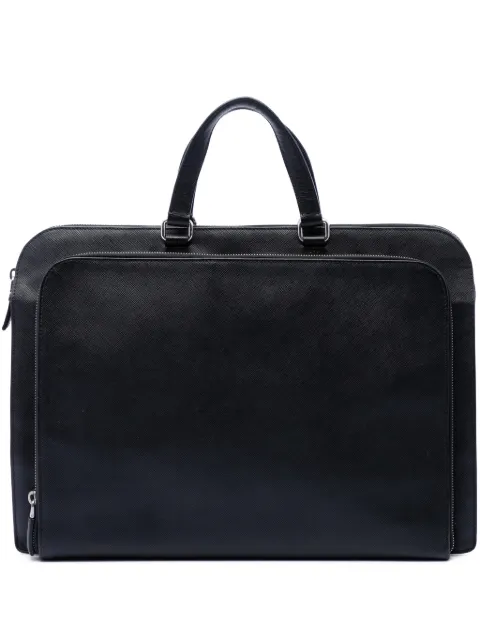 Prada Pre-Owned 2013-2026 Saffiano Cuir Travel Front Zip Pocket Briefcase business bag