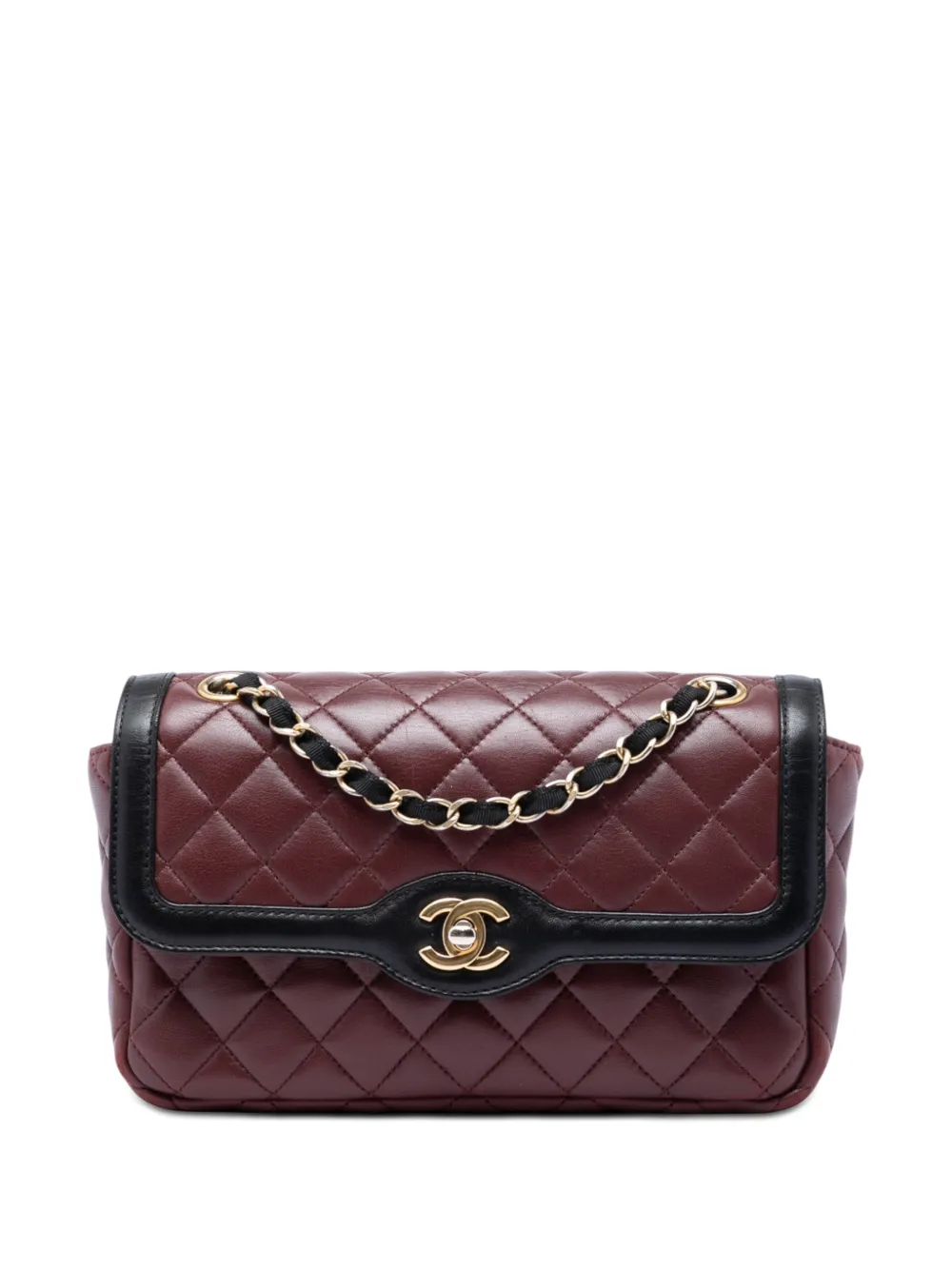 CHANEL Pre-Owned Borsa a spalla Two Tone Day Flap piccola in pelle di agnello trapuntata 2015-2016 - Rosso