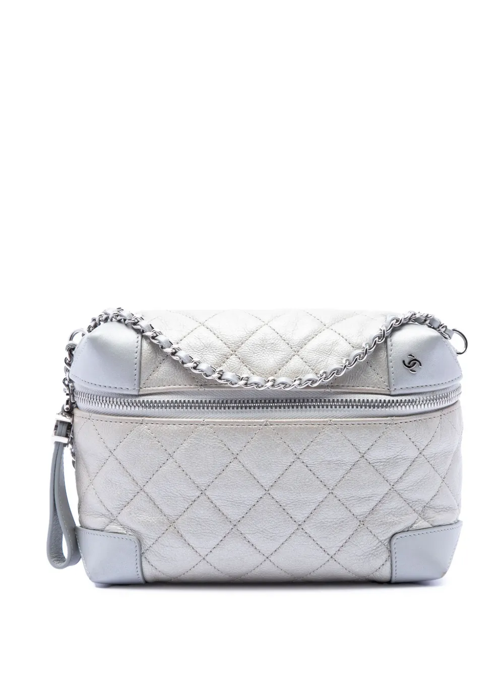 CHANEL Pre-Owned 2016-2017 CC Quilted Metallic Calfskin Street Allure Camera Bag crossbody bag - Silver
