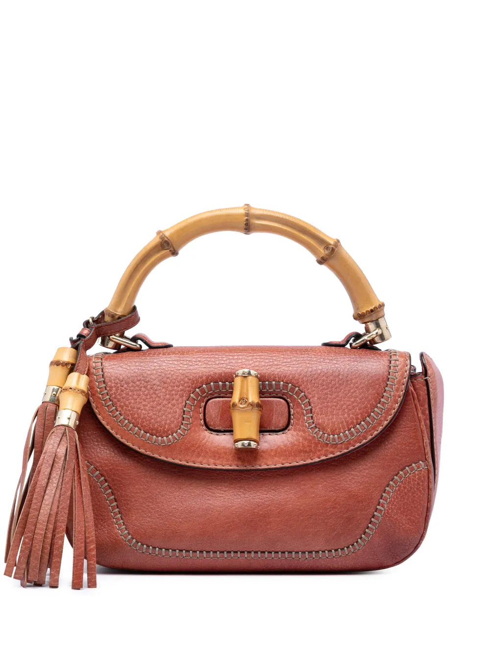 Gucci Pre-Owned Borsa a tracolla New Bamboo media in pelle 2016-2026 - Rosso