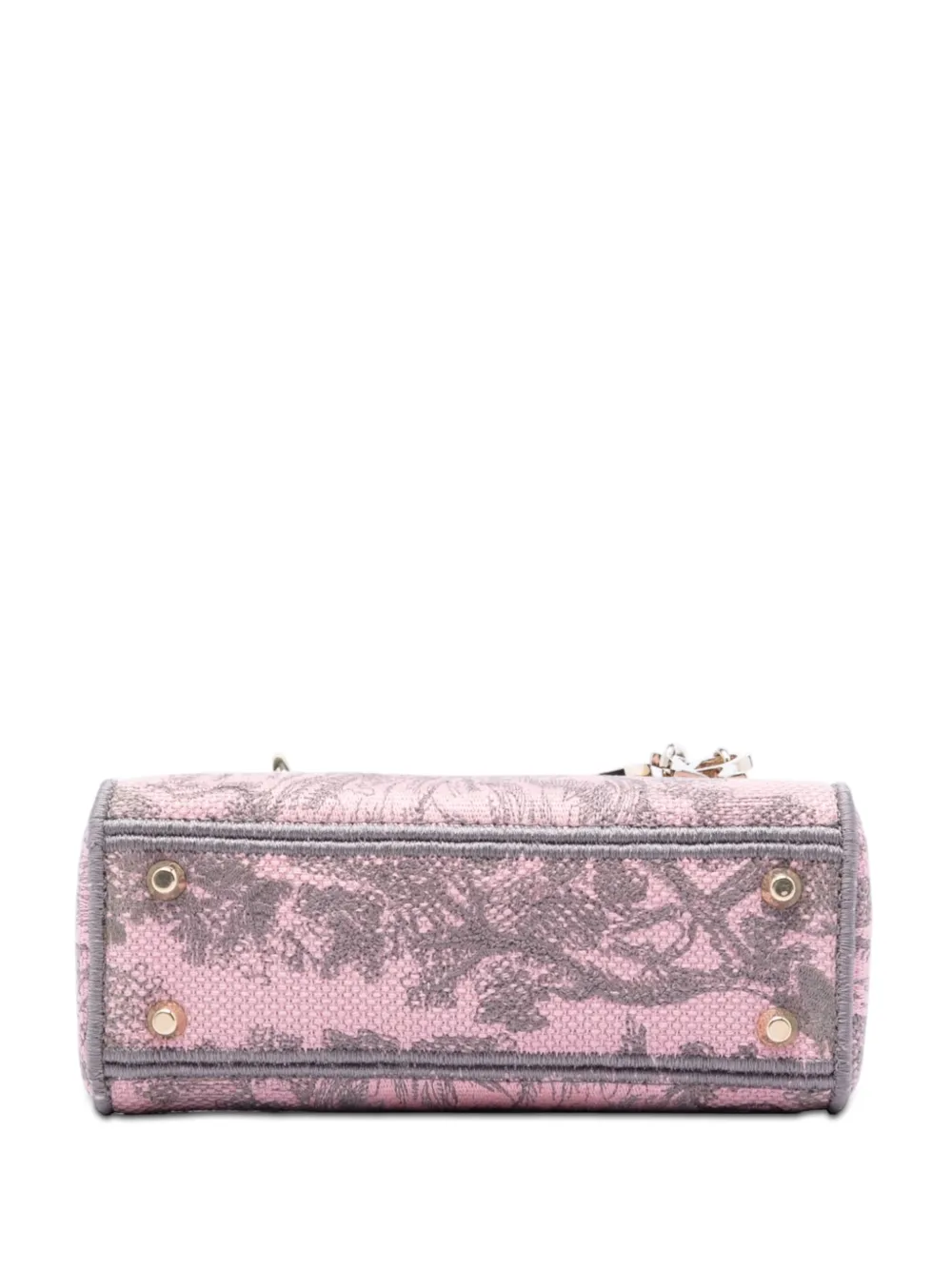 Dior Pre-owned 2023 Mini Embroidered Canvas Toile De Jouy Lady D Lite Satchel in Pink, view 4
