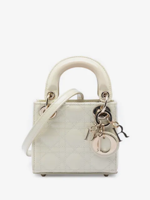 Christian Dior Pre-Owned 2021 Micro Cannage Lady Dior Satchel-Tasche aus Lackleder