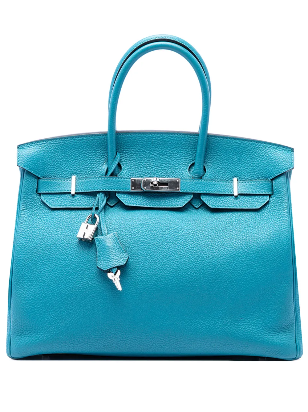 Hermès Pre-Owned Borsa a mano Birkin Retourne 35 in pelle Clemence 2014 - Blu