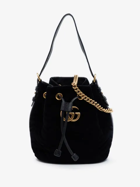 Gucci Pre-Owned 2016-2026 GG Marmont 2.0 Matelasse Velvet bucket bag