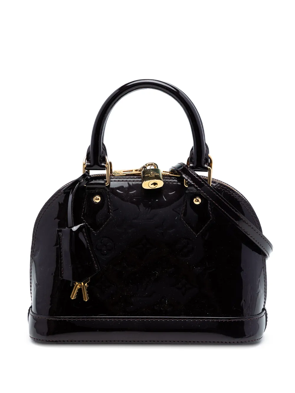 Louis Vuitton Pre-Owned Borsa a tracolla Alma BB in pelle Vernis con monogramma 2014 - Viola