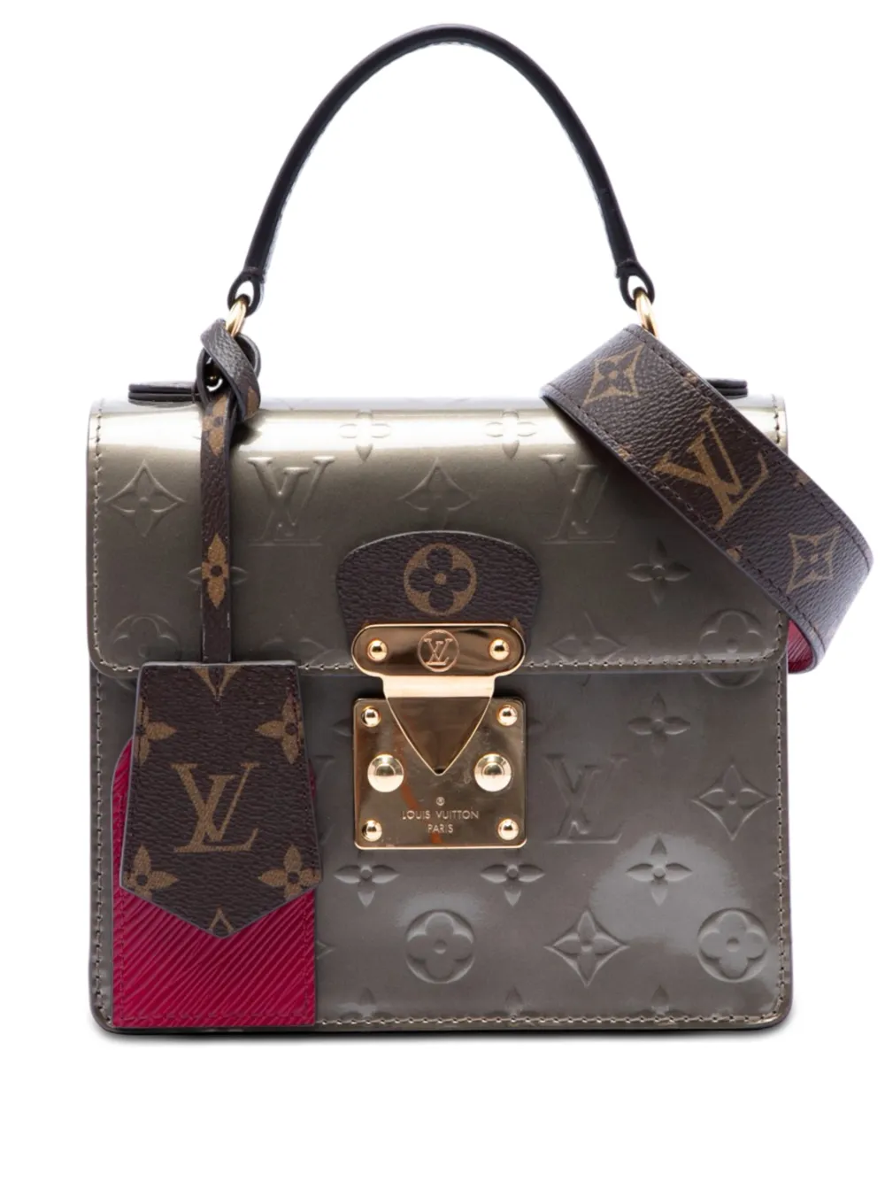 Louis Vuitton Pre-Owned Borsa a tracolla Spring Street in pelle Vernis con monogramma 2019 - Marrone