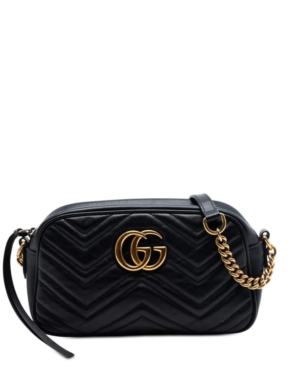 Gucci Pre-Owned Borsa a tracolla GG Marmont piccola effetto matelassé 2016-2026 - Nero