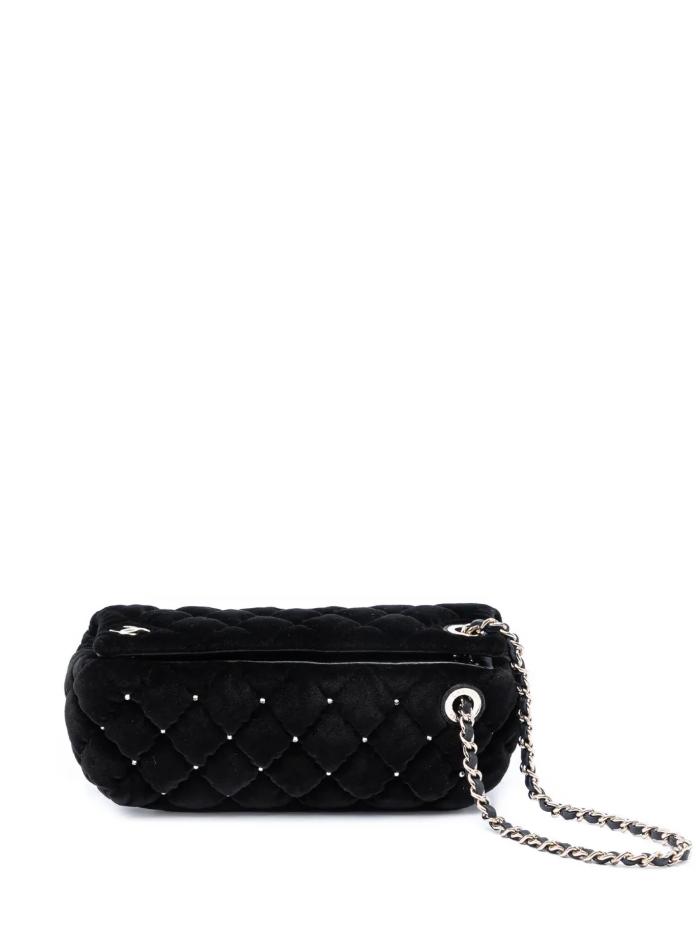 CHANEL Pre-Owned 2021-2026 Quilted Velvet Diamante Wristlet clutch bag - Black