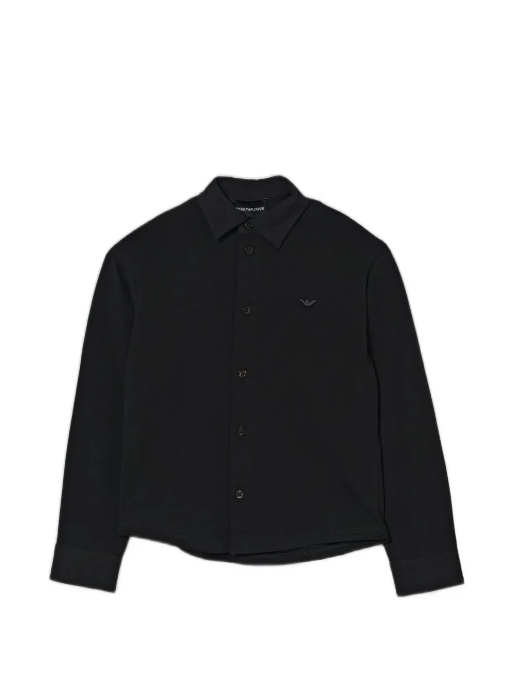 Emporio Armani Kids logo-plaque long-sleeve shirt - Nero
