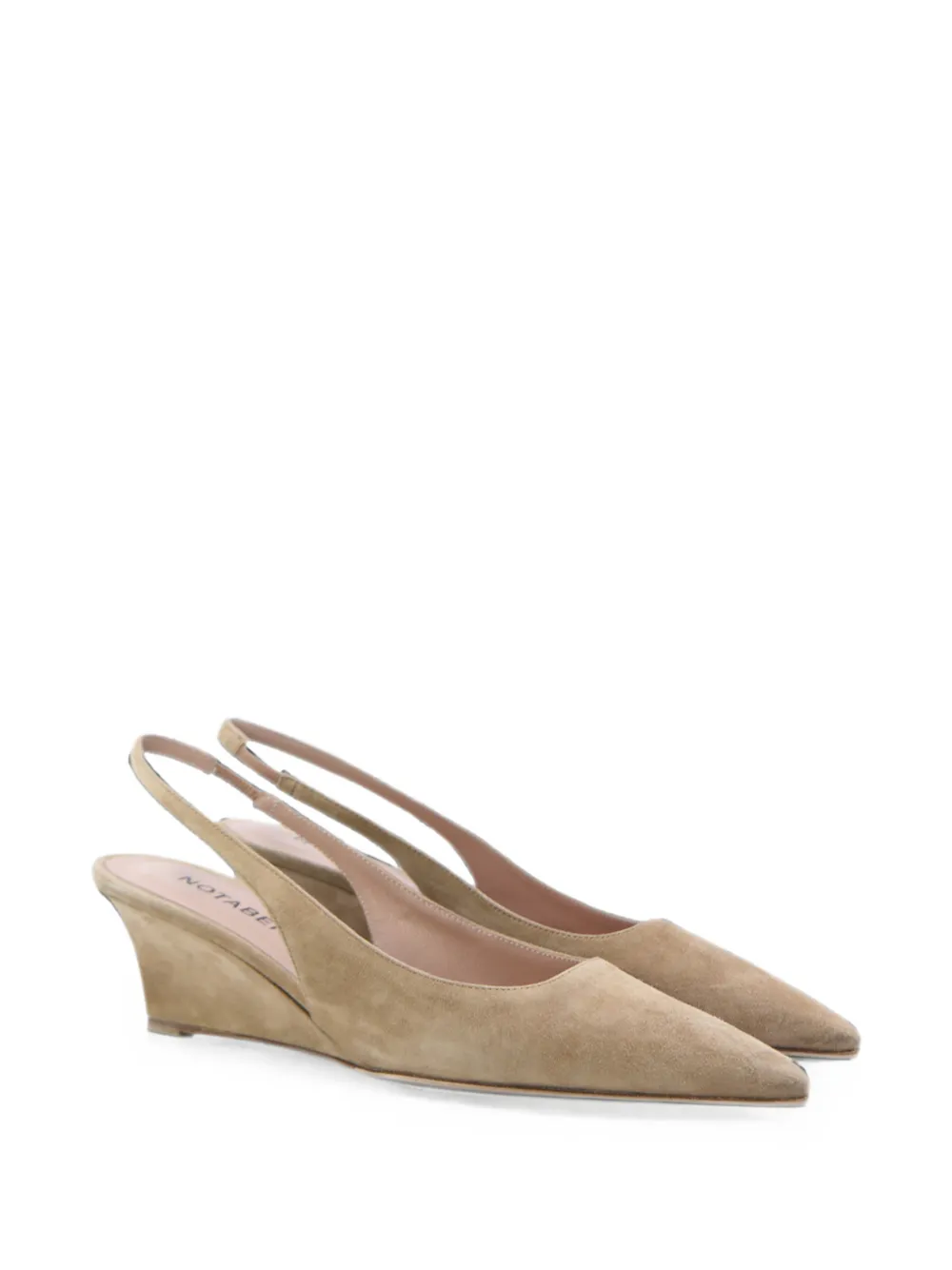 Notabene Elba 50 pointed-toe wedge sandals Beige
