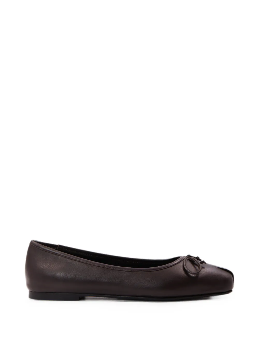 Notabene Serena bow-detail square-toe ballet flats - Marrone