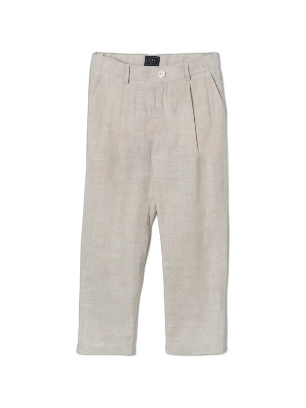 Fay Kids pleated-detail straight-leg trousers - Nude