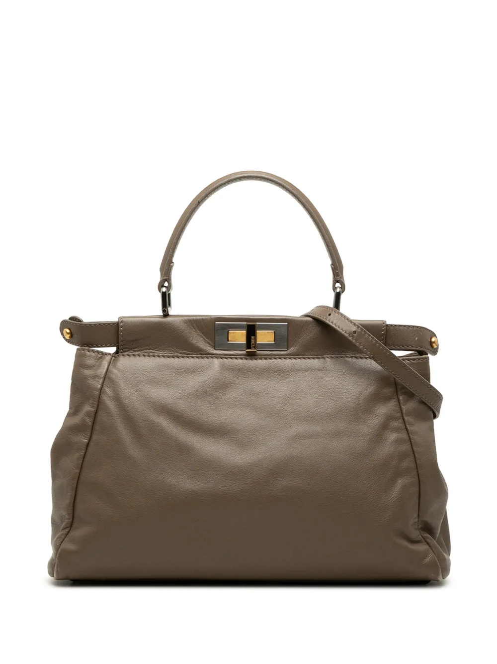 Fendi Pre-Owned Borsa a tracolla Peekaboo Iconic media in pelle di vitello 2000-2010 - Marrone