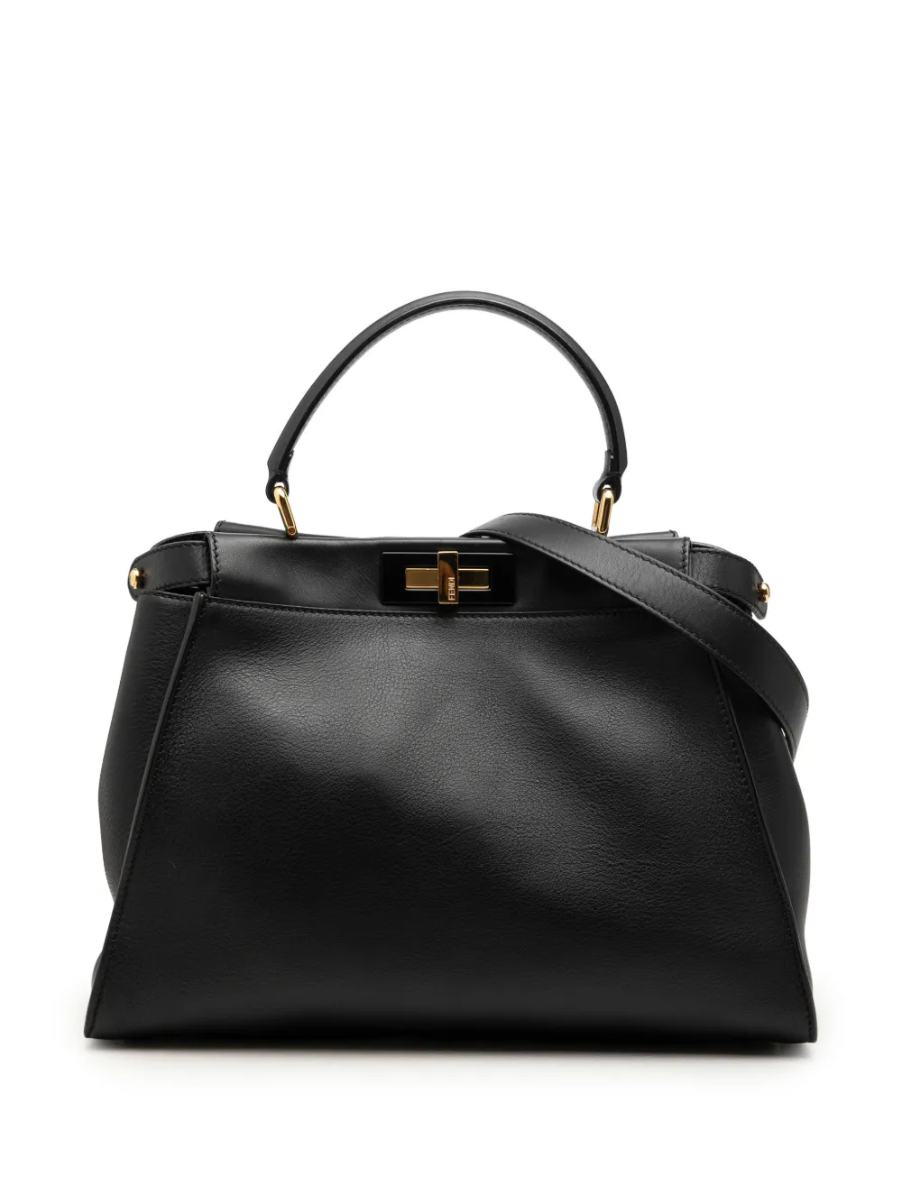 Fendi Pre-Owned Borsa a tracolla Selleria Peekaboo Iconic media in pelle 2010-2026 - Nero