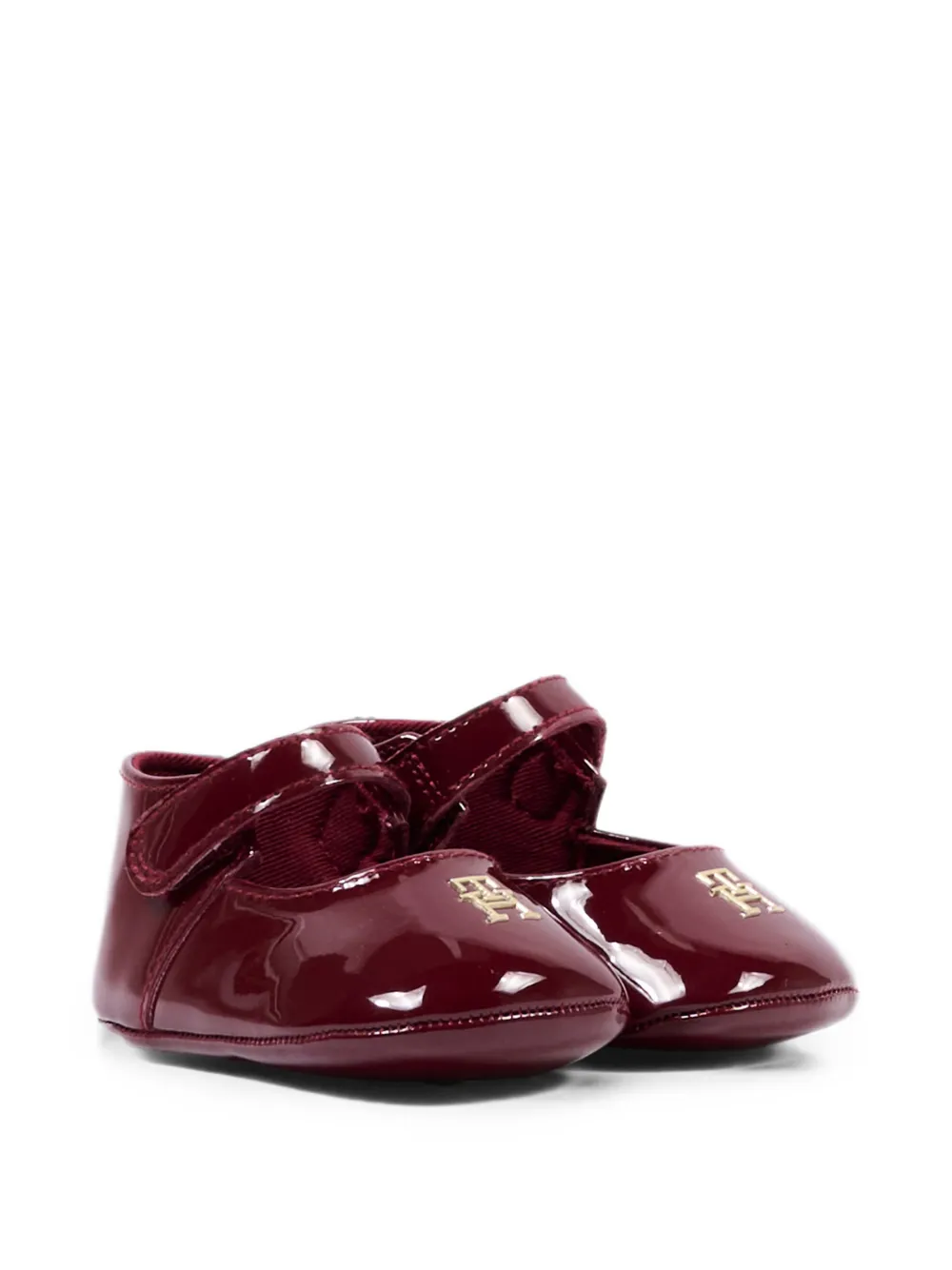 Tommy Hilfiger Junior logo-plaque touch-strap ballet flats Rood