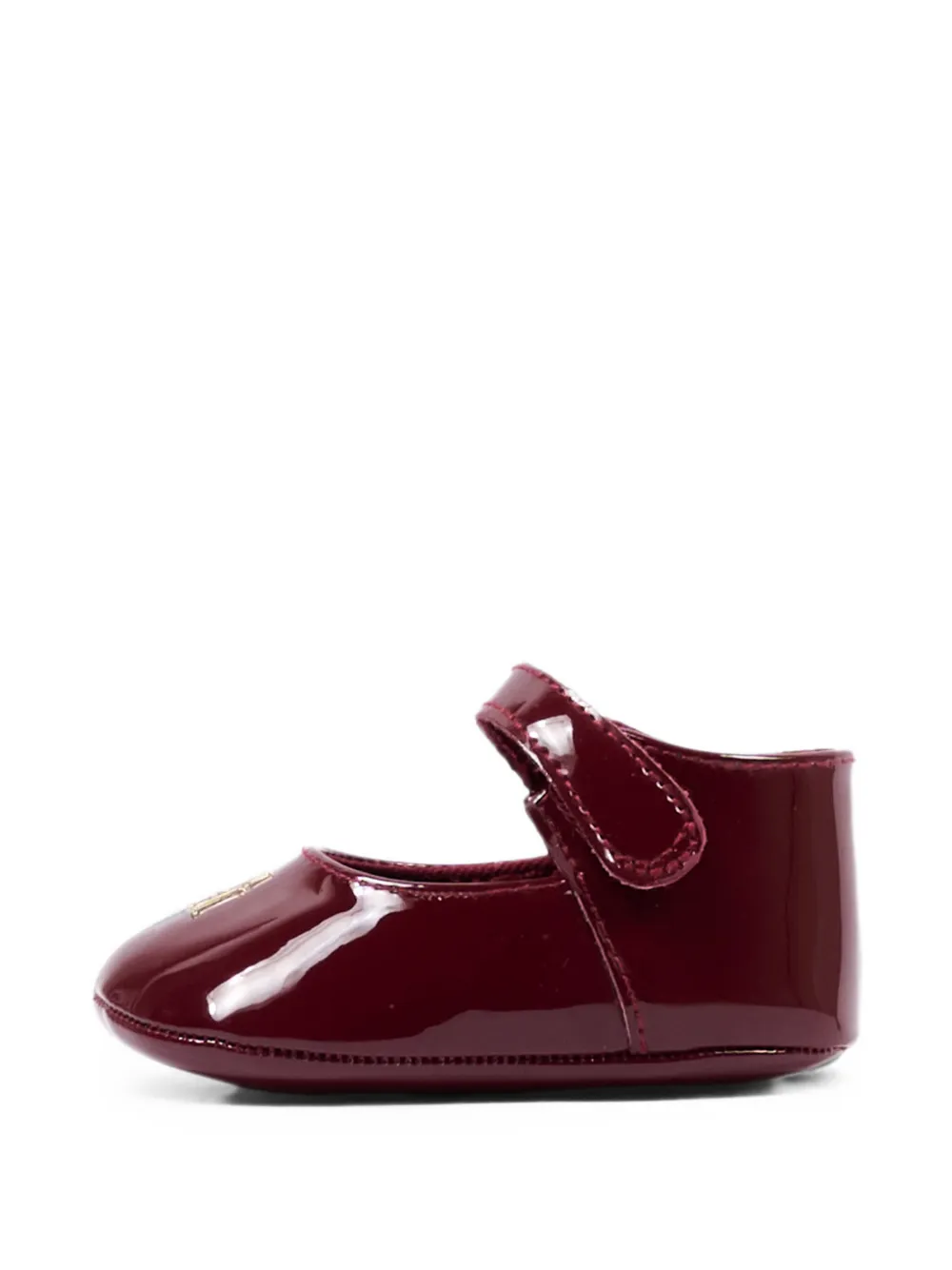 Tommy Hilfiger Junior logo-plaque touch-strap ballet flats Rood