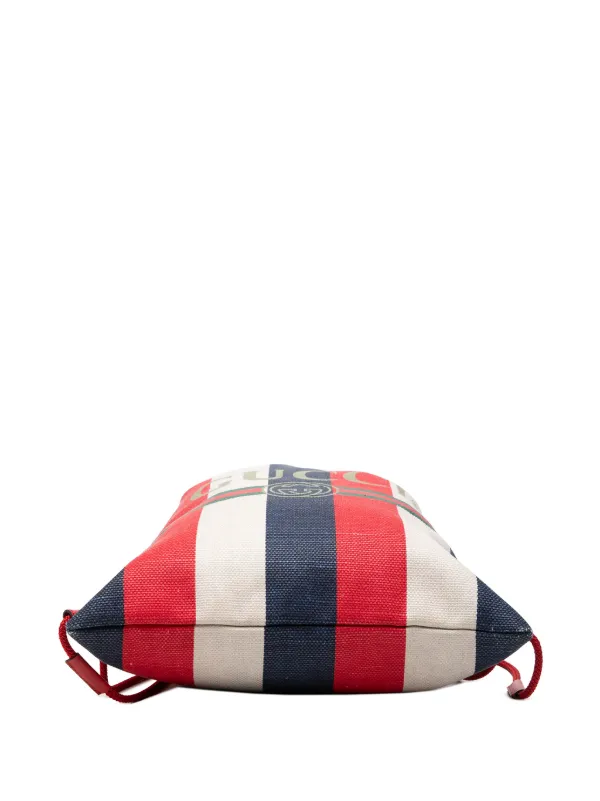 Pre-Loved Gucci Canvas Sylvie Baiadera Web Drawstring Backpack Gucci Pre-Owned 2000-2015 Canvas Sylvie Baiadera Web  main image 2