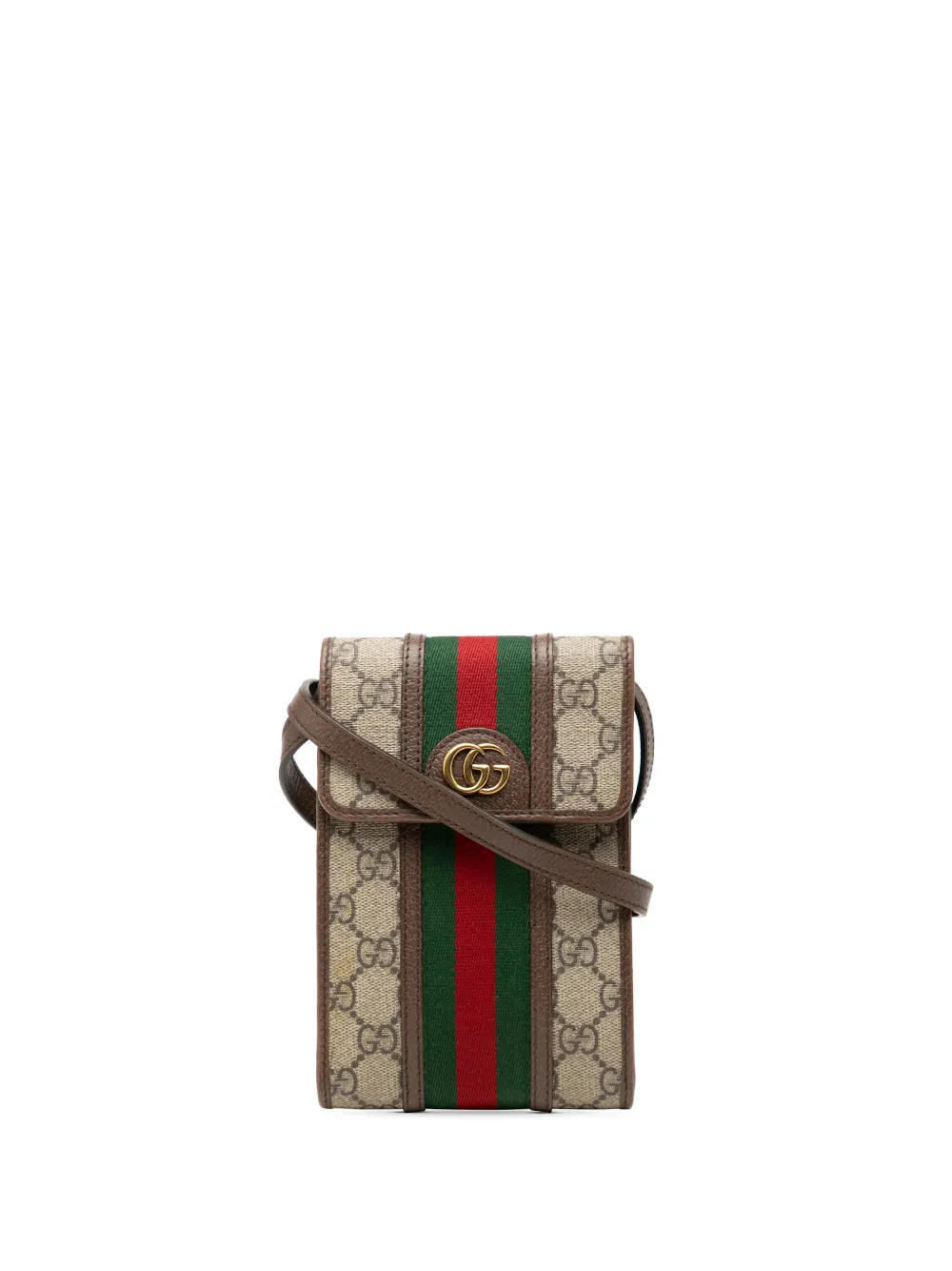 Gucci Pre-Owned Borsa a tracolla Ophidia mini in tessuto GG Supreme con decorazione Web 2016-2026 - Toni neutri