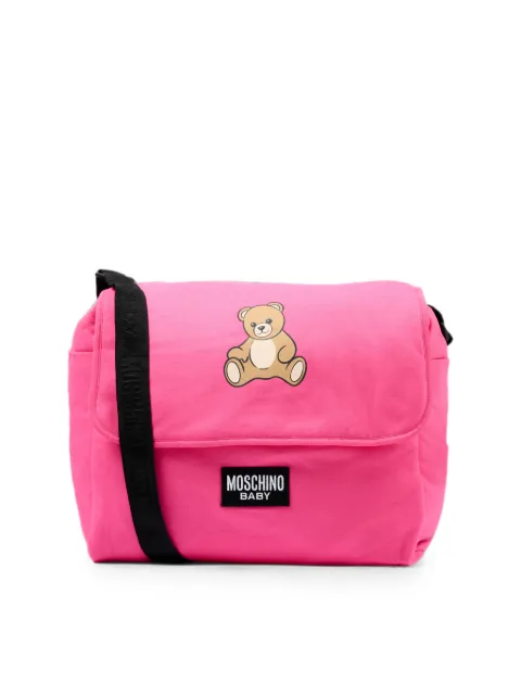 Moschino Kids pañalera Teddy Bear con parche del logo