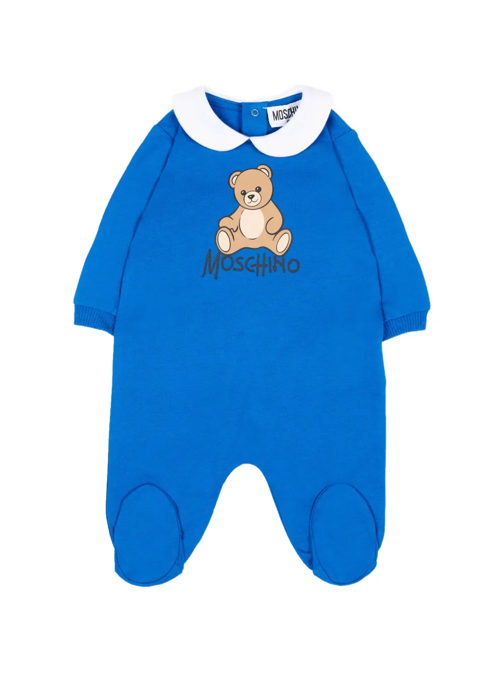 Moschino Kids Teddy Bear round-collar pajamas - Blau