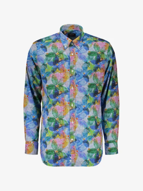 Paul & Shark floral-print long-sleeved shirt