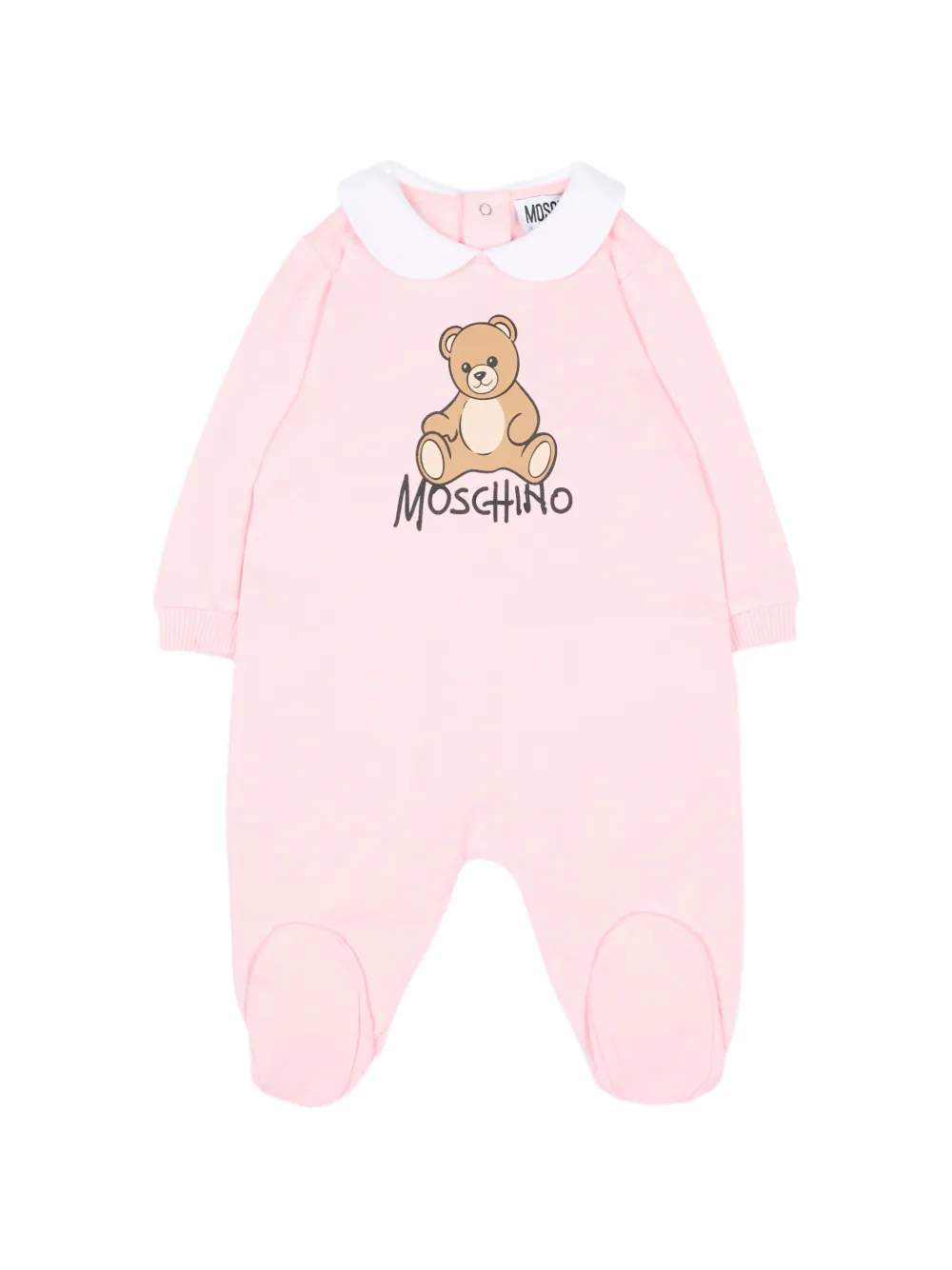 Moschino Kids Teddy Bear round-collar pajamas - Rosa