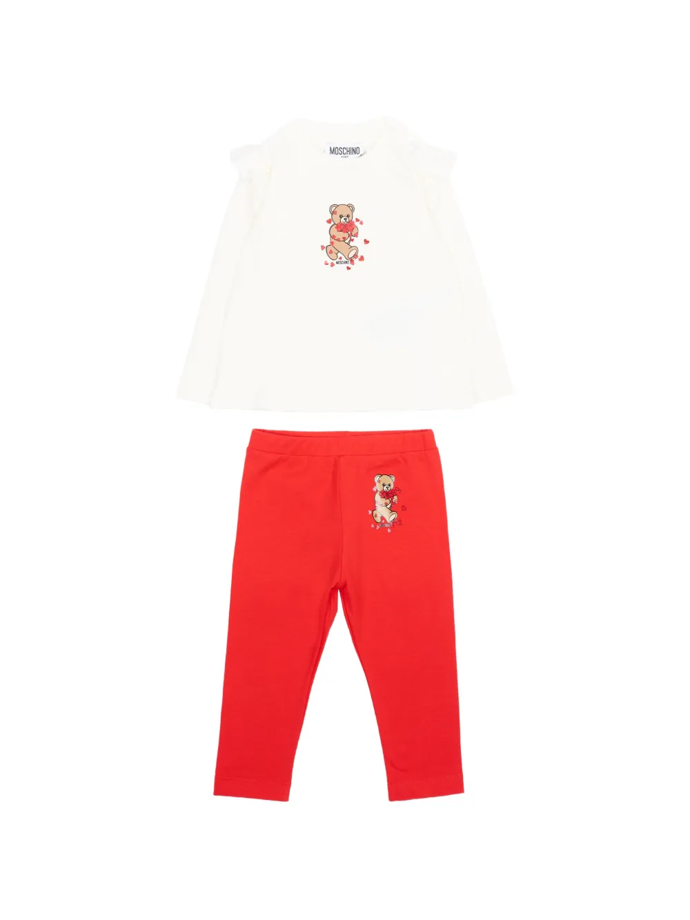 Moschino Kids Teddy Bear ruffled tracksuit - Nude