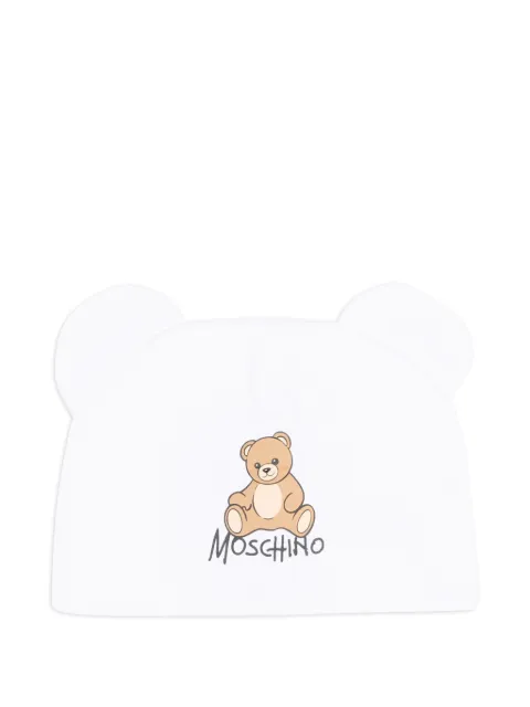 Moschino Kids Teddy Bear-patch beanie hat