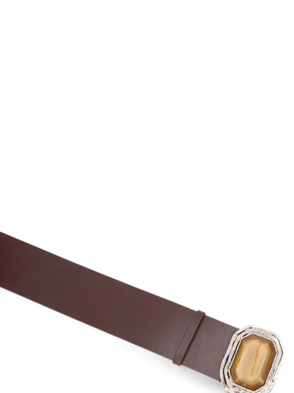 Alberta Ferretti Leren riem met verfraaide gesp Bruin