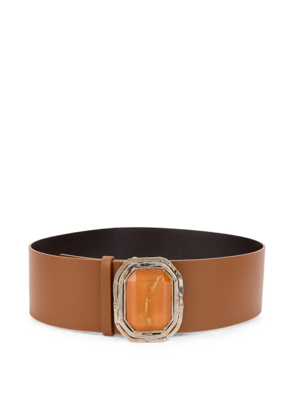 Alberta Ferretti embellished-buckle leather belt - Marrone