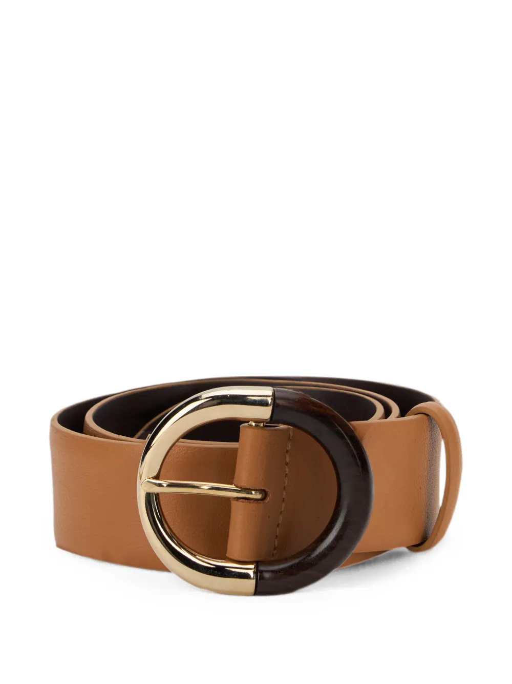 Alberta Ferretti round-buckle leather belt - Toni neutri