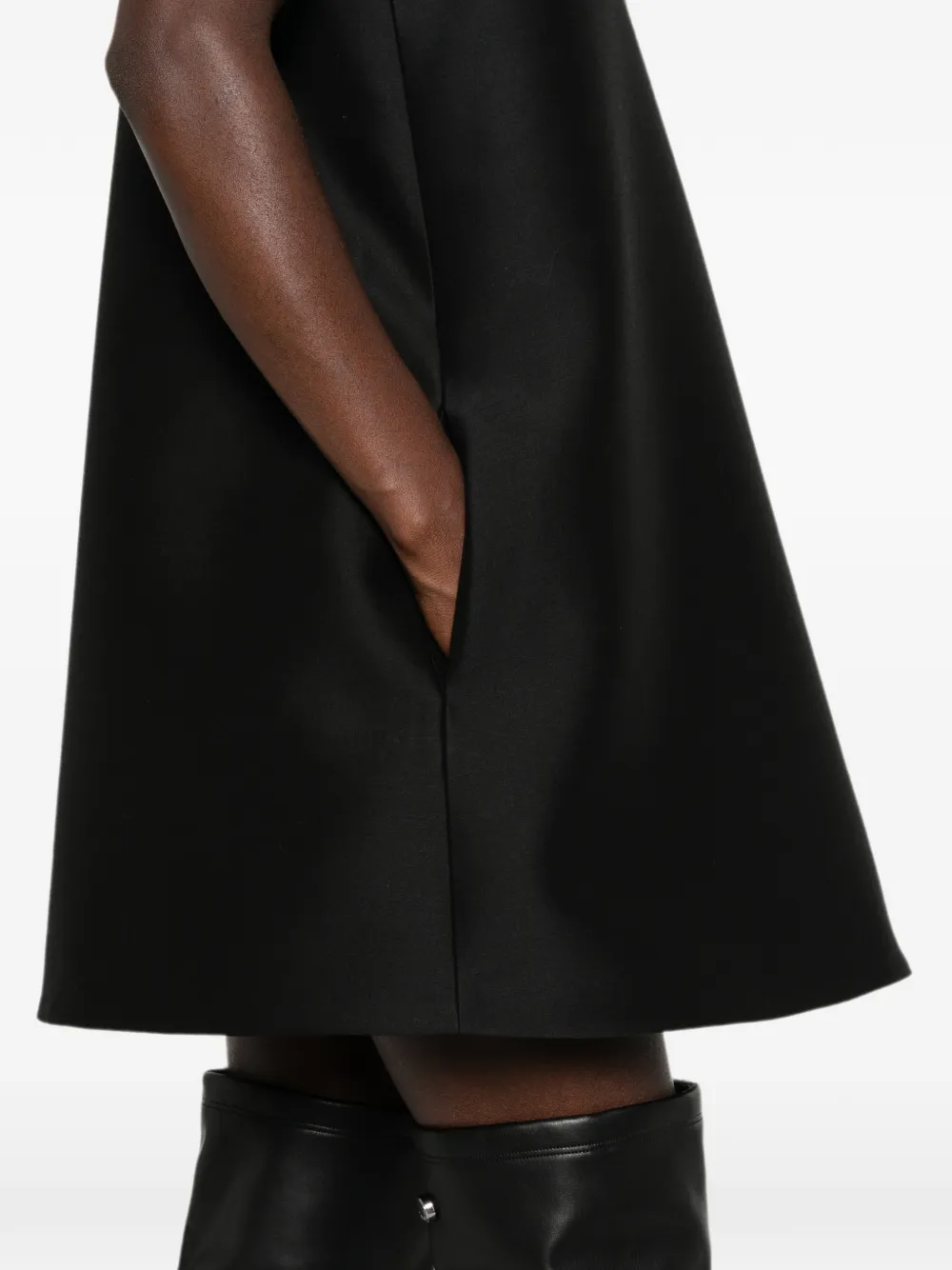 Balenciaga A-lijn jurk met diepe ronde hals Zwart