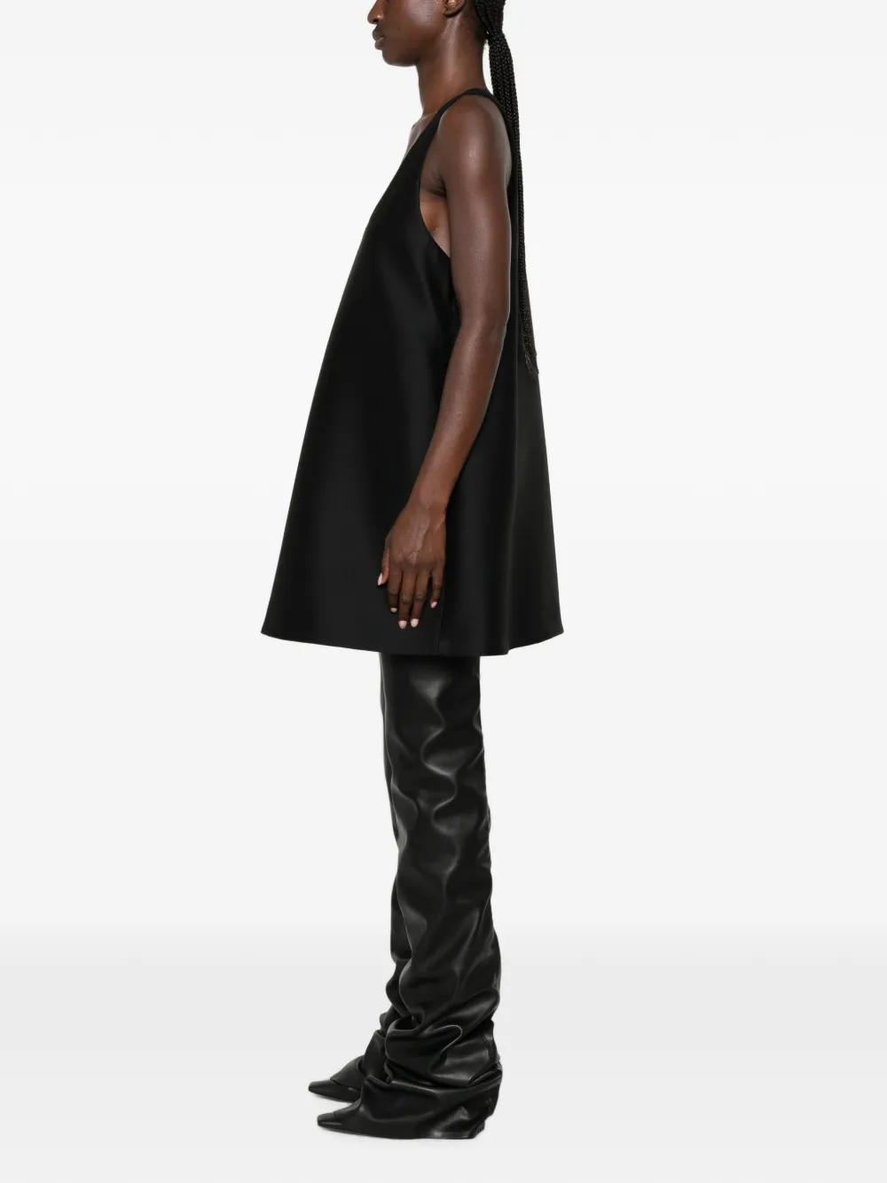 Balenciaga A-lijn jurk met diepe ronde hals Zwart