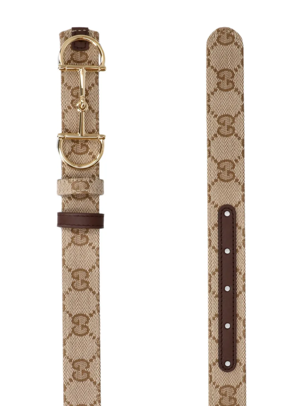 Gucci Horsebit GG Supreme riem Beige