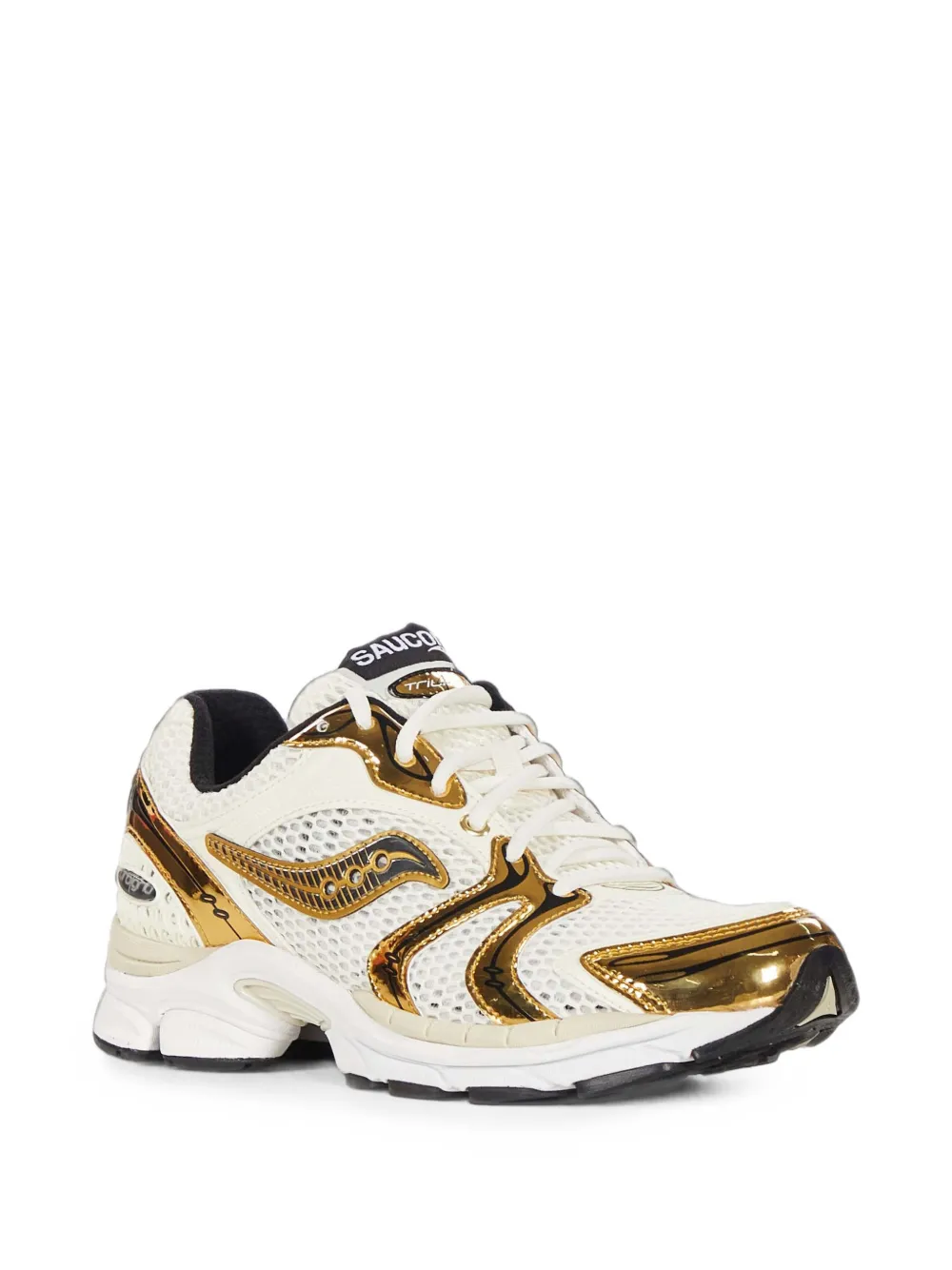Saucony ProGrid Triumph 4 metallic-effect mesh sneakers Wit