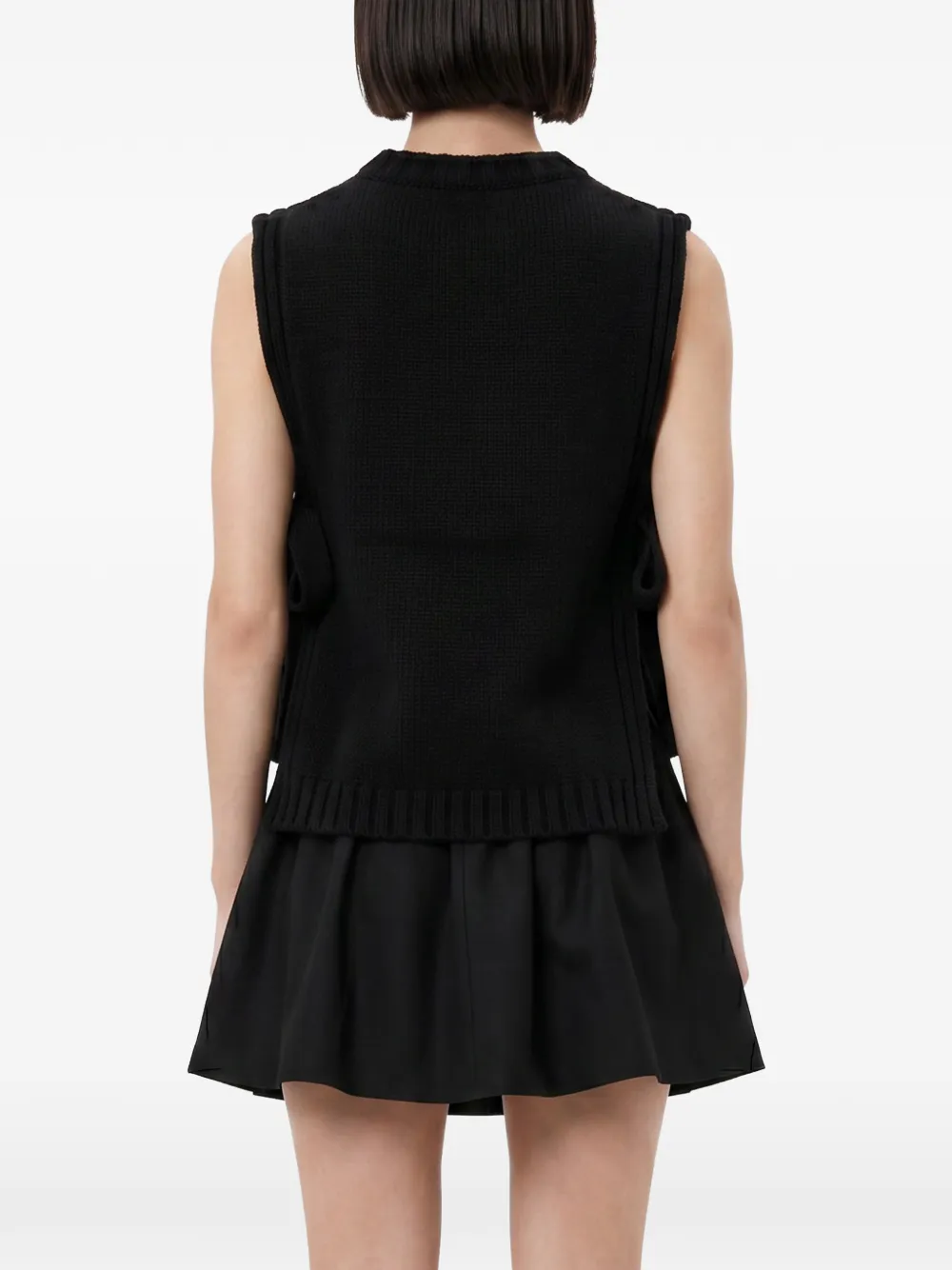 Soeur Uzel side-tie knitted vest Zwart