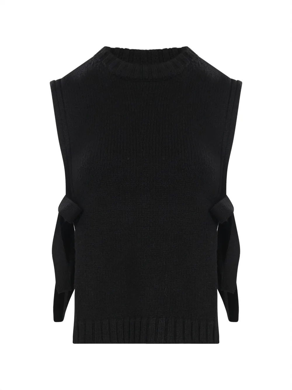 Soeur Uzel side-tie knitted vest - Schwarz