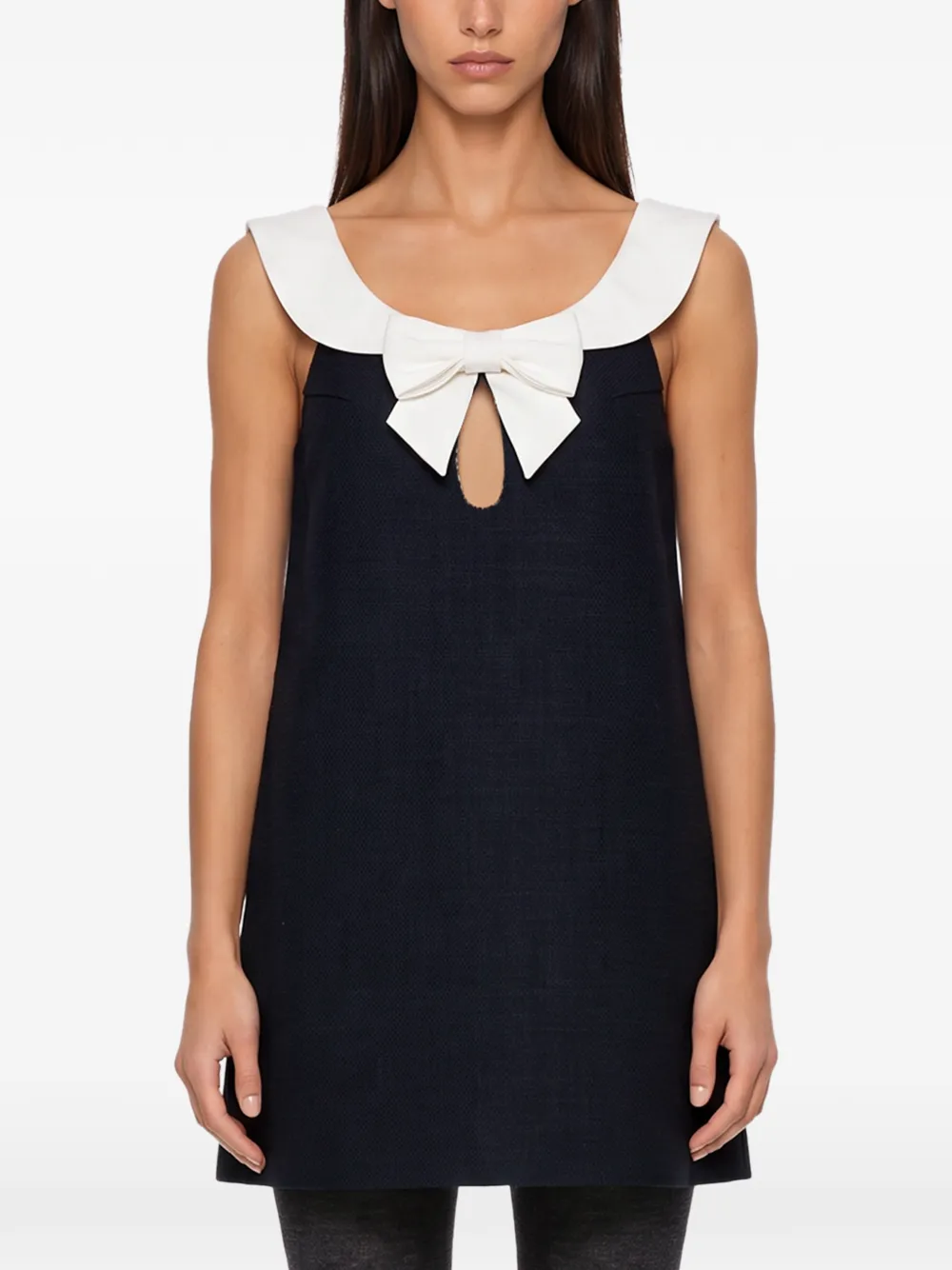 SHUSHU TONG Mini-jurk met strik-detail en Peter Pan-kraag Blauw