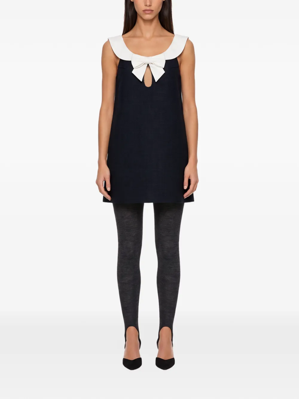 SHUSHU TONG Mini-jurk met strik-detail en Peter Pan-kraag Blauw