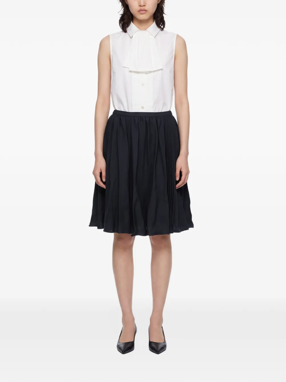 SHUSHU TONG pleated A-line mini skirt Zwart