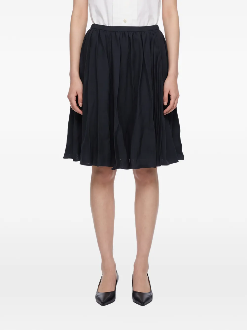 SHUSHU/TONG pleated A-line mini skirt - Schwarz