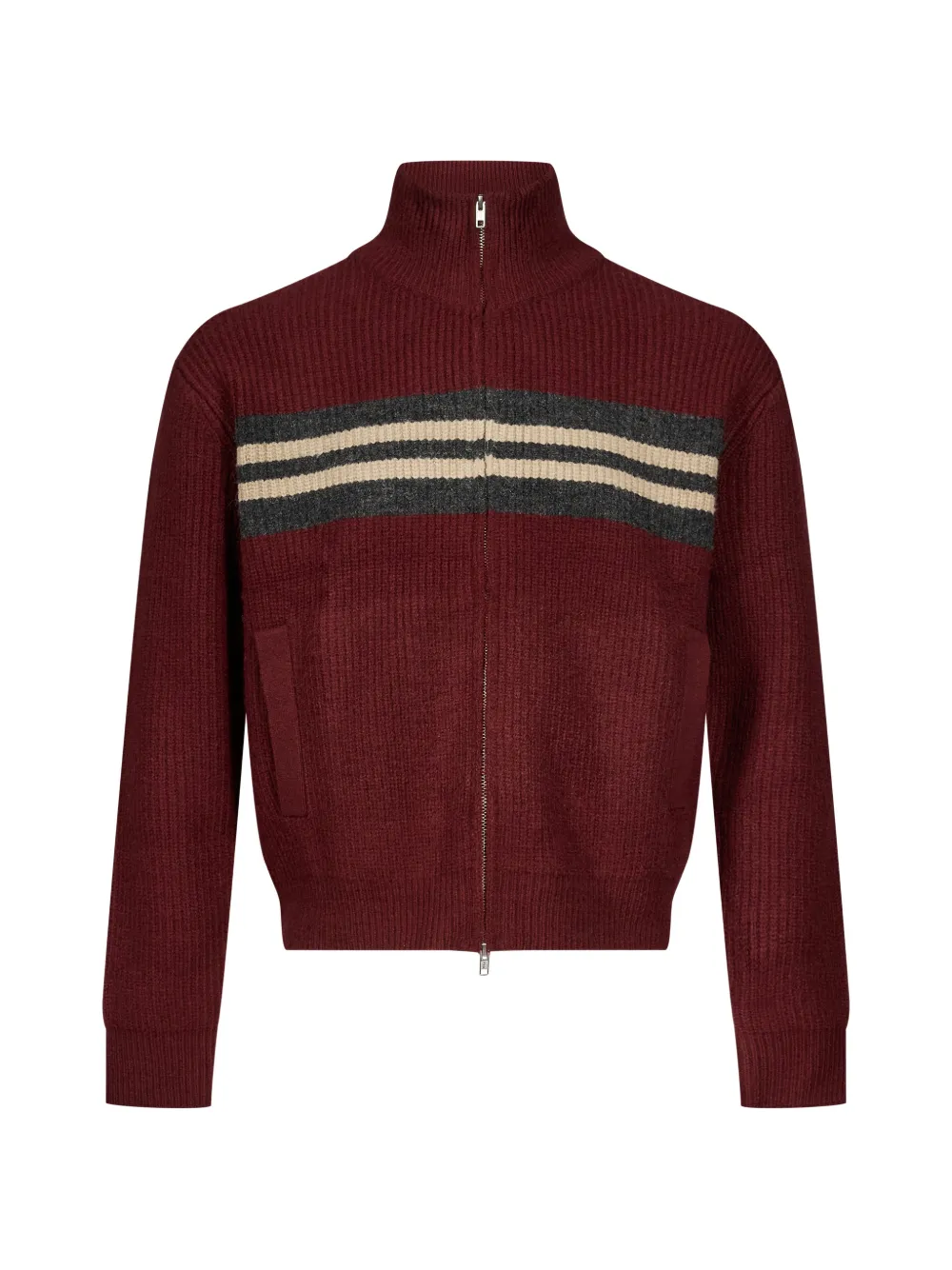 Song For The Mute striped zip-up cardigan - Red