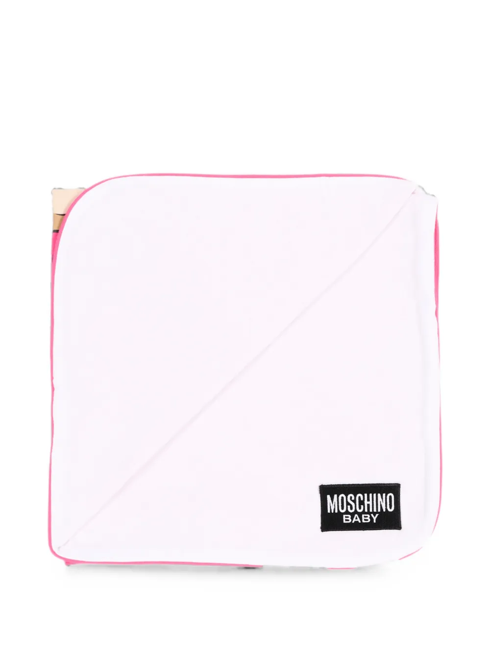 Moschino Kids Deken met teddybeerprint Roze
