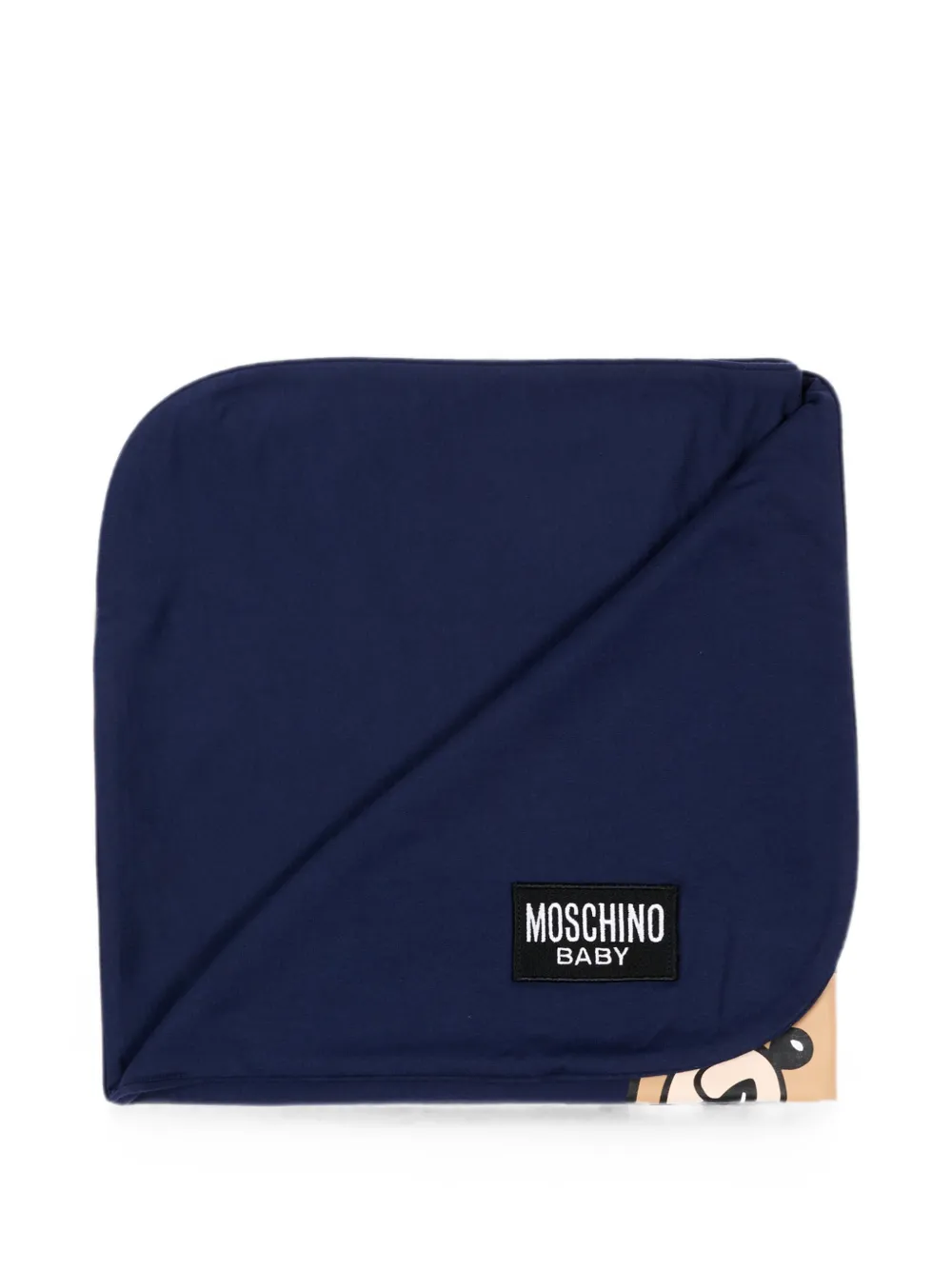 Moschino Kids Teddy Bear deken met logo-patch Blauw